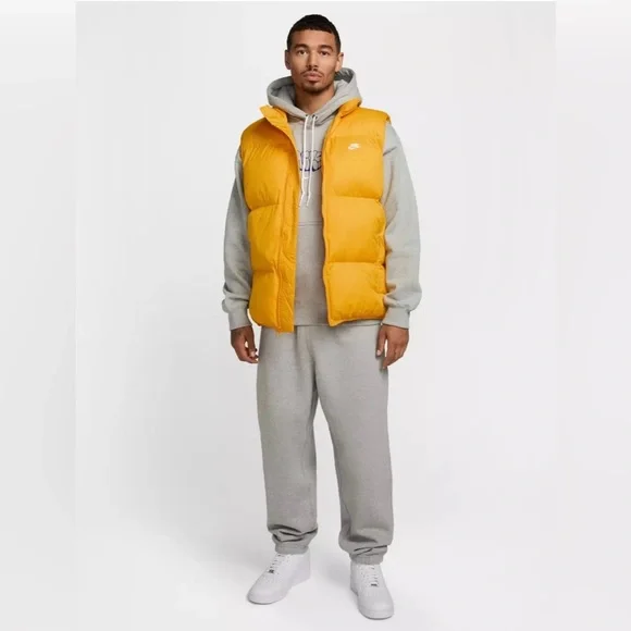 Nike PrimaLoft 🔥 Sportswear Club Water Repellent Yellow Puffer Vest FB7373-739 - Picture 10 of 13